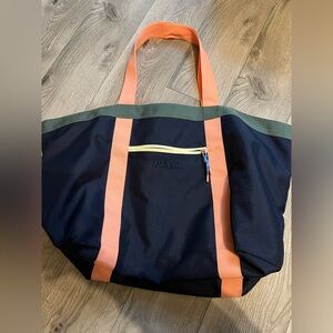 PINK Victoria's Secret Navy and Orange Duffel Bag